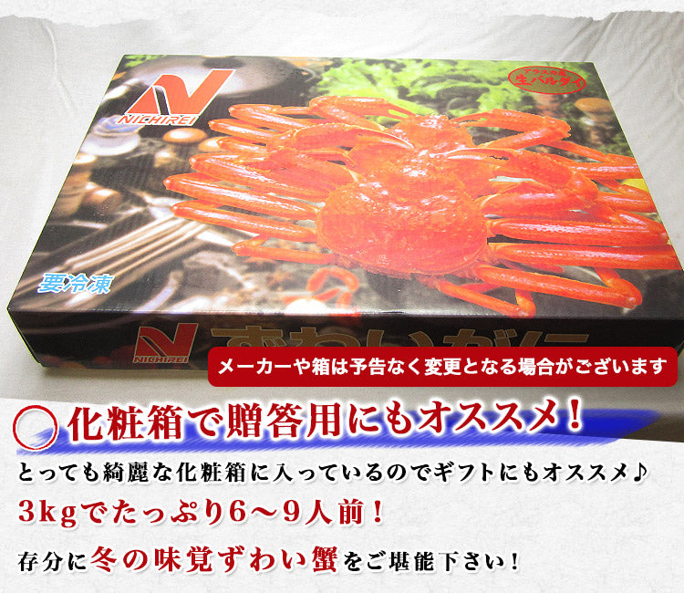 【市場品】【冷凍】5Lサイズ生ズワイ蟹セクション 3kg