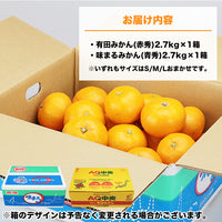 【市場品】【常温】みかん2種有田＆味まる各2.7kg
