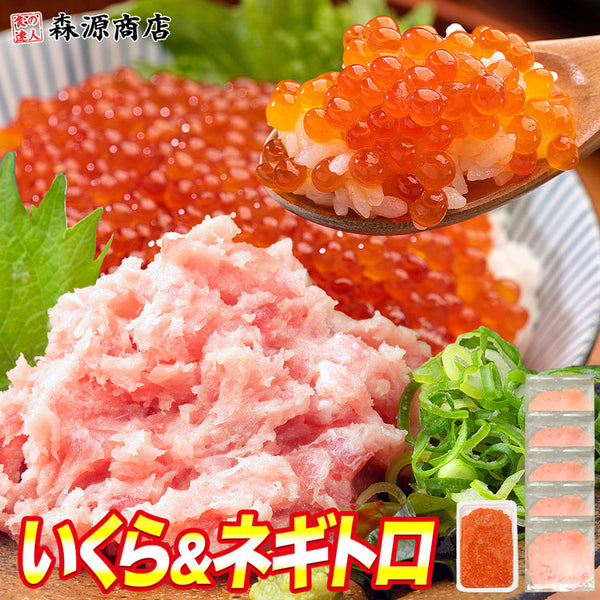 【市場品】【冷凍】紅鮭いくら250gととろける絶品ねぎとろ